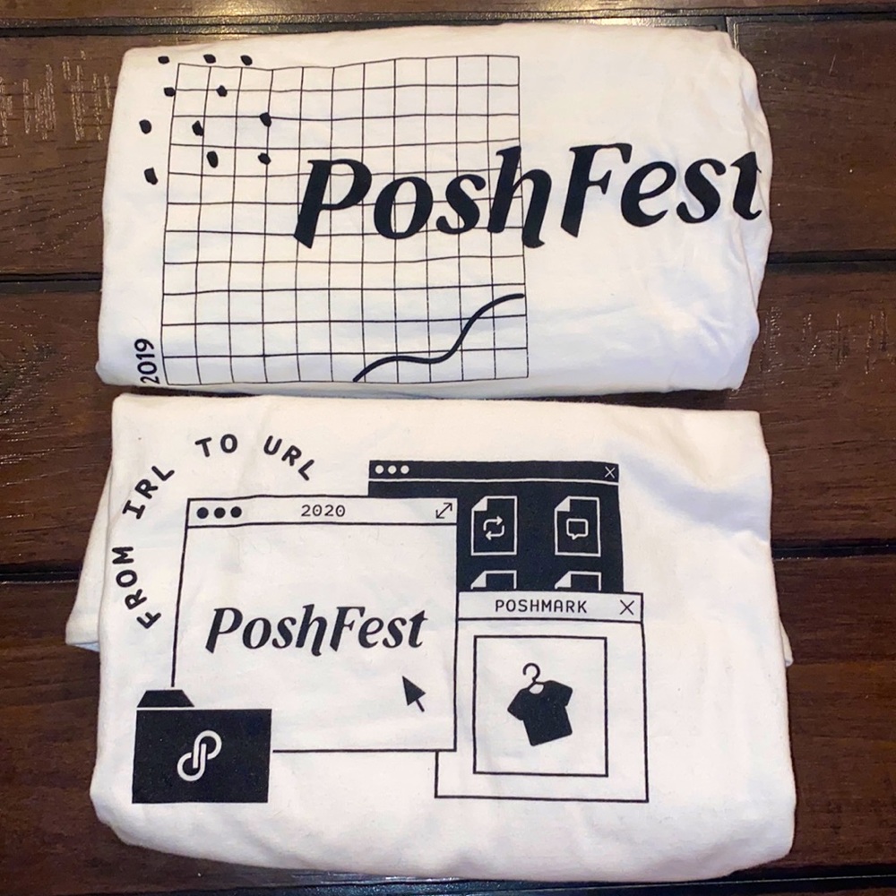 Two Poshmark Poshfest Tee Shirt T-Shirts x2